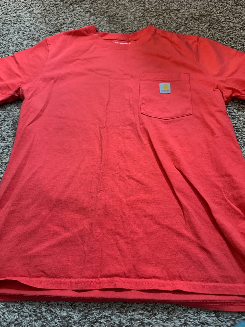 Carhartt Short Sleeve Pocket Tee in Coral Red